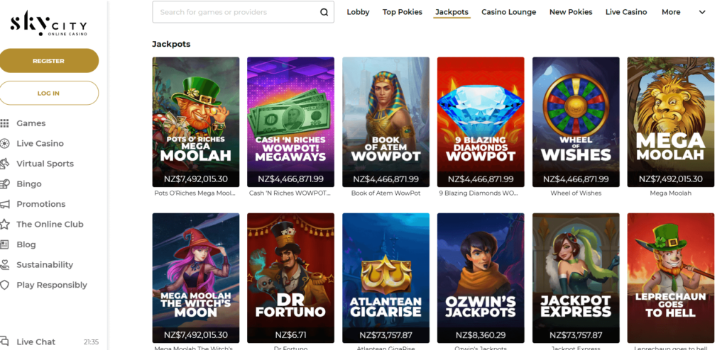 SkyCity Online Casino pokies